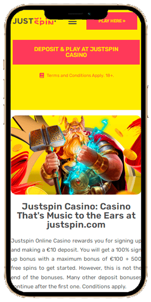 mobilna w kasynie JustSpin