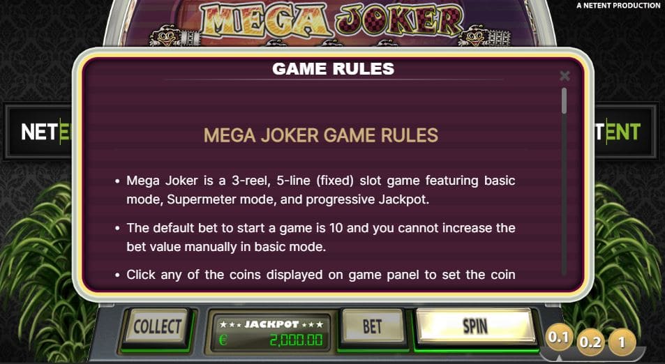 Mega Joker Slot Online
